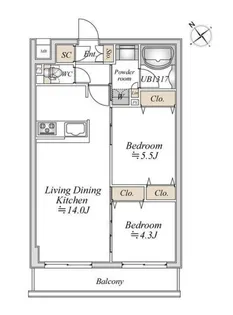 リアナアートパーク西葛西【4階】の間取り