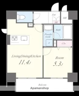 イーストワールド人形町【8階】の間取り
