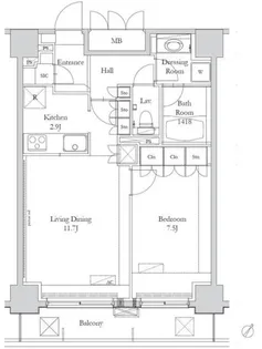 HOUSE岩本町【14階】の間取り