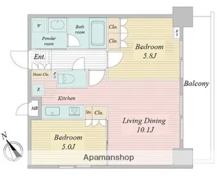 アクティ東仲通り【7階】の間取り
