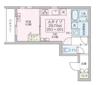 リブレスト篠崎【201号室号室】の間取り