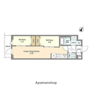 ドゥーエ曳舟Ⅱ【3階】の間取り