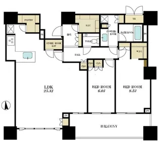 物件名登録なし【52階】の間取り