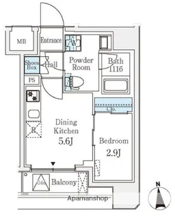 クラリティア文京湯島【2階】の間取り