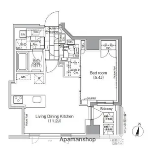 パークハビオ日本橋蛎殻町【5階】の間取り