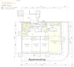 HARUMI FLAG SUN VILLAGET棟4408号室【44階】の間取り