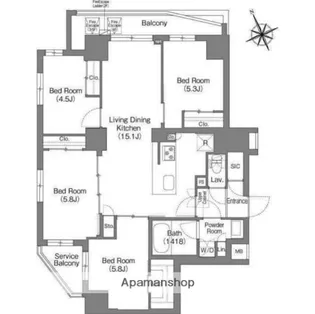 コンフォリア中葛西【5階】の間取り
