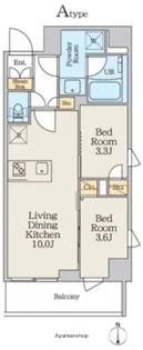 クレストコート本所吾妻橋NORTH【9階】の間取り