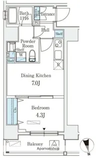 クラリティア浅草【3階】の間取り