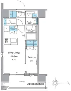 ルフォンプログレ蔵前ナチュール【3階】の間取り