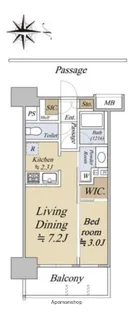 リビオレゾン東陽町ステーションプレミア【7階】の間取り