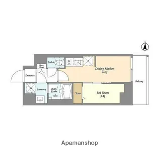 グランカーサ菊川【9階】の間取り