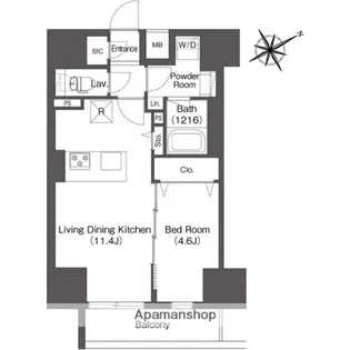 レフィールオーブ浅草橋【8階】の間取り