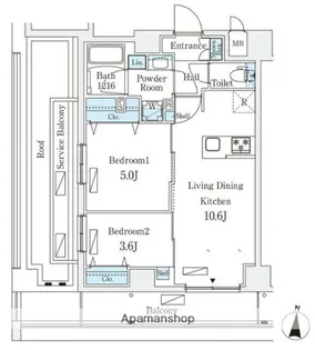 リテラス住吉【8階】の間取り