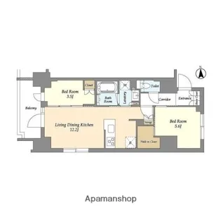 ジオエント上野稲荷町【2階】の間取り