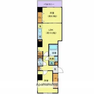 クレヴァンス両国SOUTH【9階】の間取り