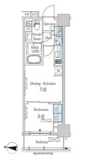 パークアクシス木場キャナル ウエスト【8階】の間取り