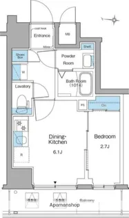 ルフォンリヴェント清澄白河【2階】の間取り