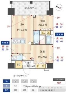 ZOOM本郷【15階】の間取り