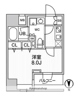 ジェノヴィア浅草橋Ⅱスカイガーデン【8階】の間取り