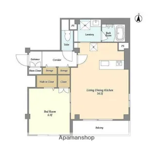ORME COURT KINSHICHO【6階】の間取り