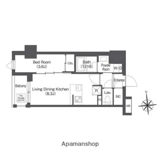 ディームス上野御徒町【2階】の間取り