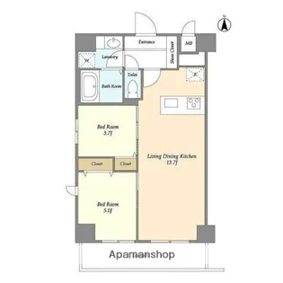 グランカーサ南千住【7階】の間取り