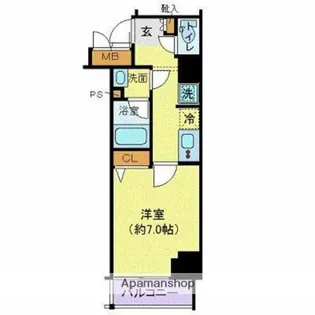 グランヴァン赤坂【6階】の間取り