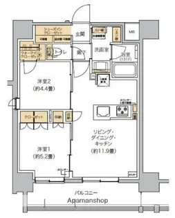 リビオメゾン芝浦【7階】の間取り