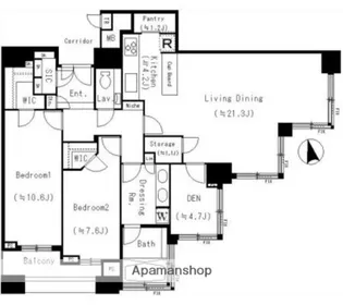 THE TOWERS DAIBA WEST【32階】の間取り