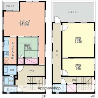 ミナミB【4階】の間取り