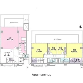 麻布マナー【5階】の間取り