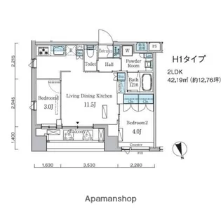 プライマル中央MINATO【8階】の間取り