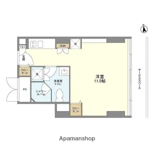フロンティアレジデンスザタワー品川【10階】の間取り