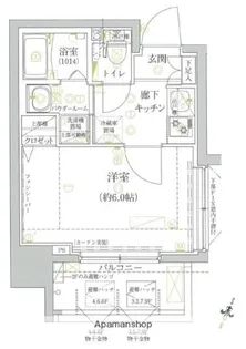クレイシア芝浦【4階】の間取り