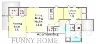 貸マンション 港区南麻布5丁目【3階】の間取り