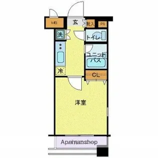 セルカディア港区芝浦【4階】の間取り
