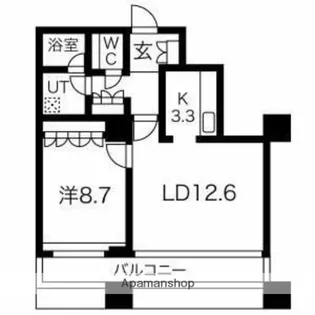 グランパークハイツ【12階】の間取り