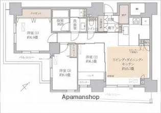 レフィール築地レジデンス【8階】の間取り