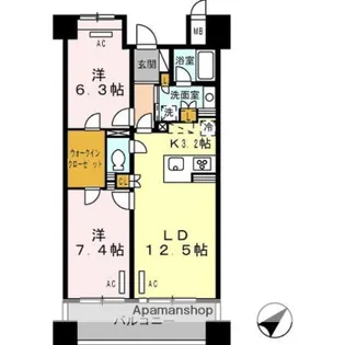 ロイヤルパークス豊洲【4階】の間取り