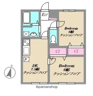 ニュータウン・パティオ【101号室】の間取り