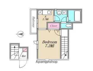 カーサ尾山台【201号室】の間取り