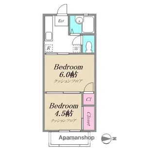 メゾンド萩中【102号室】の間取り