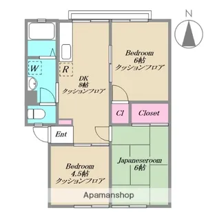 サンビレッジ横瀬【D棟102号室】の間取り