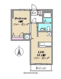 ブランメゾン【202号室】の間取り