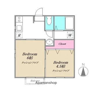 EMハイム五本木【101号室】の間取り