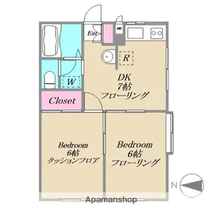 エステート高砂【103号室】の間取り