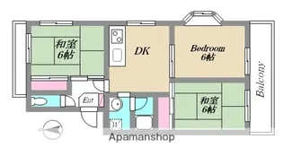 エステート松風台【4階】の間取り
