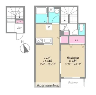 リンコート片瀬【204号室】の間取り