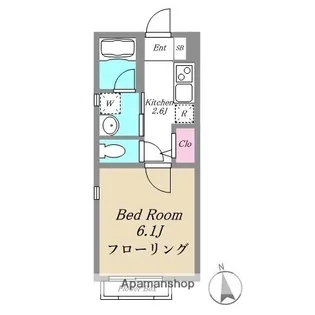 ロッソ・エ・ブル【203号室】の間取り